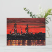 Olieplatforms 's Nachts Kaart (Staand voorkant)