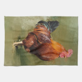 Oliepleettenkeukenhanddoek voor kippen - theedoek (Horizontaal)