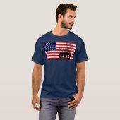 Oliepomp Energy Industrial Machine USA Vlag T-shirt (Voorkant volledig)