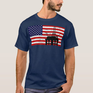Oliepomp Energy Industrial Machine USA Vlag T-shirt