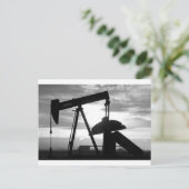 Oliepomp Jack Black en White Briefkaart (Staand voorkant)