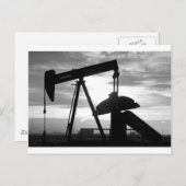 Oliepomp Jack Black en White Briefkaart (Voorkant / Achterkant)