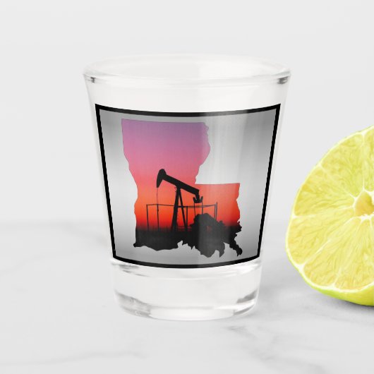 Oliepomp Jack Louisiana Vorm Shot Glas (Voorkant)