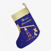 Oliepomp Jack Merry Christmas Blue Kleine Kerstsok (Achterkant (Hangend))