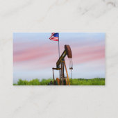 Oliepomp met Amerikaanse vlag Visitekaartje (Achterkant)