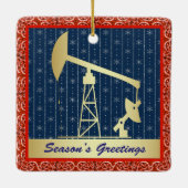 Oliepomp met kerst keramisch ornament (Achterkant)