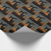 Oliepompaansluiting bij zonneschijnreep kleine afd cadeaupapier (Hoek)