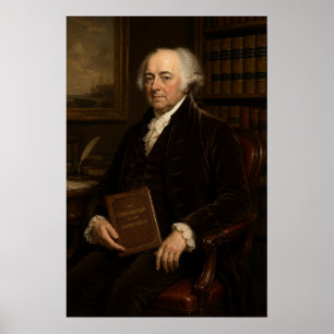 Olieportret van John Adams Founding Father Poster