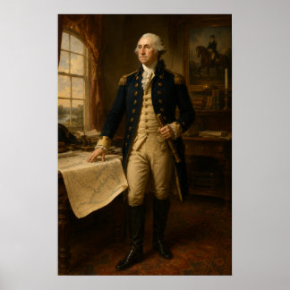 Olieportretschilderij van George Washington Poster