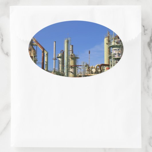 Olieraffinaderij Ovale Sticker (Tas)
