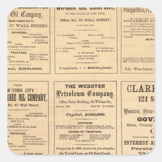 Oliereclame Vierkante Sticker (Voorkant)