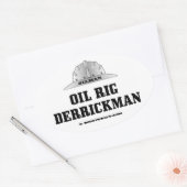 Olierijg, Derrickman, Boorlling, Derrick, Olieveld Ovale Sticker (Envelop)