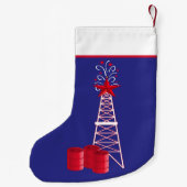 Olierijg met vaten met prettig kerstfeest kleine kerstsok (Achterkant)