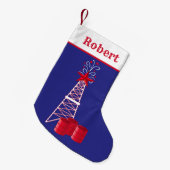 Olierijg met vaten met prettig kerstfeest kleine kerstsok (Voorkant (Hangend))