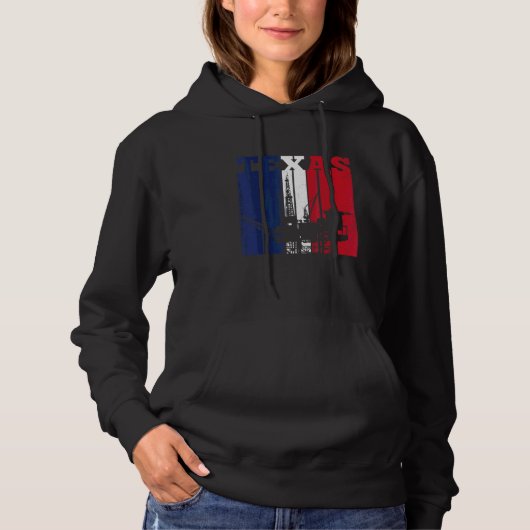 Olierijg Texas - Vlag olievlek Rig Drilling Hoodie (Voorkant)