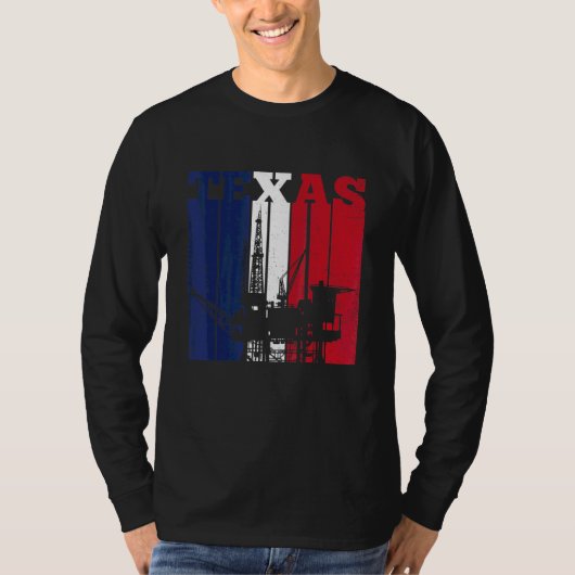 Olierijg Texas - Vlag olievlek Rig Drilling T-shirt (Voorkant)