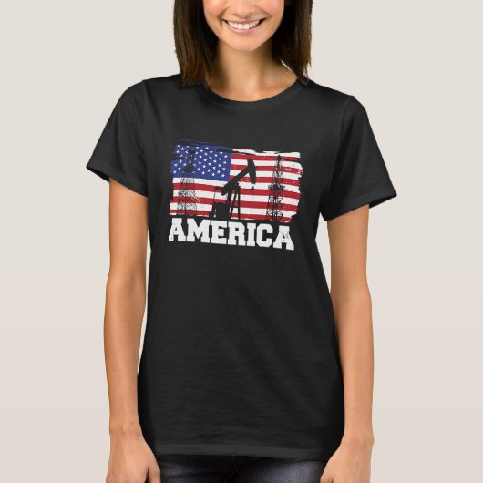 Olierijke oliesoort Vlag Boren Fracker Fracker T-shirt (Voorkant)