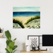 oliesandduinen strandschilderwerk op canvas poster (Thuiskantoor)
