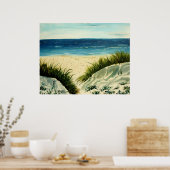 oliesandduinen strandschilderwerk op canvas poster (Keuken)