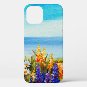 olieschilderbloemen nabij het zee, kamilleveld, Case-Mate iPhone case