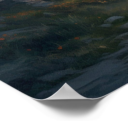 Olieschilderend oud steenpad door Aziatische gatew Poster (Hoek)