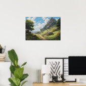 Olieschilderende wikkelpad heuvel poster (Thuiskantoor)