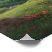 Olieschilderende wikkelpad heuveltop poster (Hoek)