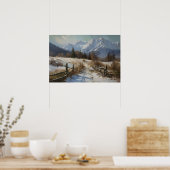 Olieschilderende wikkelpad westbergvoetdoeken poster (Keuken)