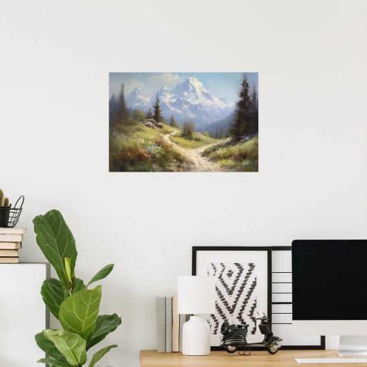 Olieschilderende wikkelpaden voor de grondpees van poster (Thuiskantoor)