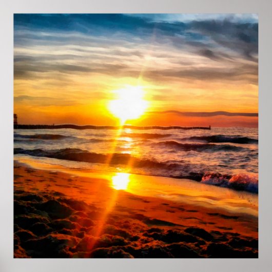 Olieschilderij. Acrylillustraties. Groot poster. W Poster (Voorkant)