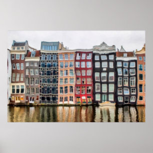 Olieschilderij. Acrylillustraties. Waterverf teken Poster