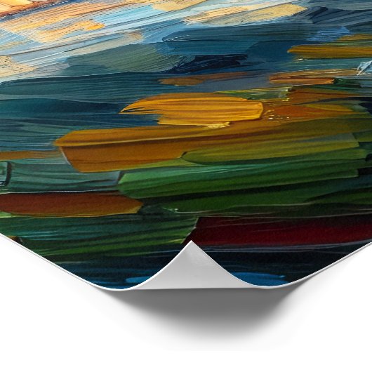 Olieschilderij Mont-Saint-Michel Poster (Hoek)