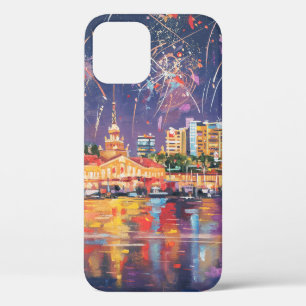 Olieschilderij op het canvas van de zeehaven van S Case-Mate iPhone Case