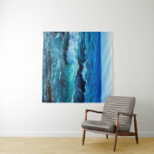 Olieschilderij waarop golven in de oceaan of zee o wandkleed (In Situ (horizontaal))