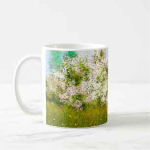 Olieschilderijen landschap, bloemen op het veld koffiemok