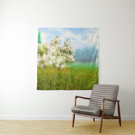 Olieschilderijen landschap, bloemen op het veld wandkleed (In situ)