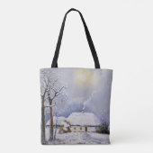 Olieschilderijen landschap. Winter. Oud dorp Tote Bag (Achterkant)