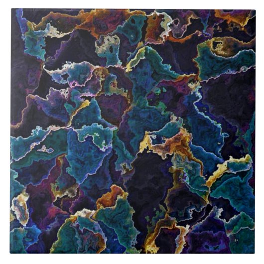 Olieslik keramische tegel tegeltje (Voorkant)