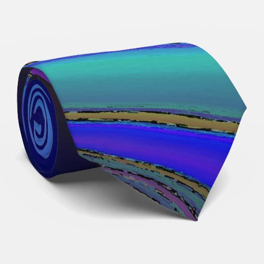 Olieslik regenboogfade stropdas (Opgerold)