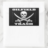 Olieveld afval, Derrickman, Redneck, Olie, Schedel Rechthoekige Sticker (Tas)