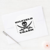 Olieveld Hard Pet Sticker, schedel en dwarsbeender Ronde Sticker (Envelop)