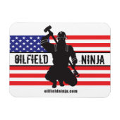 Olieveld Ninja flex magneet w / Amerikaanse vlag (Horizontaal)