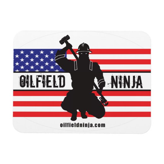 Olieveld Ninja flex magneet w / Amerikaanse vlag (Horizontaal)