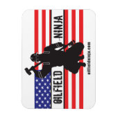 Olieveld Ninja flex magneet w / Amerikaanse vlag (Verticaal)
