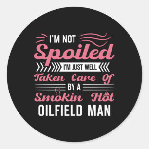 Olieveld oliebooreiland werknemer ronde sticker