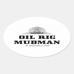 Olieveld, olierijder, Boorlling, olielek, gas Ovale Sticker