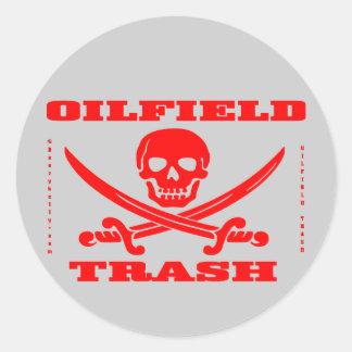 Olieveld Prullenbak Hard Pet Sticker, Olie, Gas, O Ronde Sticker