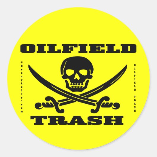 Olieveld Prullenbak Hard Pet Sticker, Schedel, Bot Ronde Sticker (Voorkant)