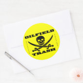Olieveld Prullenbak Hard Pet Sticker, Schedel, Bot Ronde Sticker (Envelop)