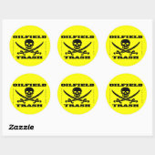 Olieveld Prullenbak Hard Pet Sticker, Schedel, Bot Ronde Sticker (Vel)